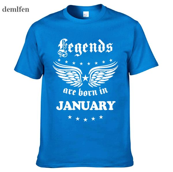 

legends are born in january short sleeve t shirt brand clothing hip hop men t shirt short sleeve t-shirt men tees