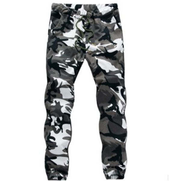 

designer men pants full length straight mid waist camouflage trousers fashion drawstring pants with pockets, Black