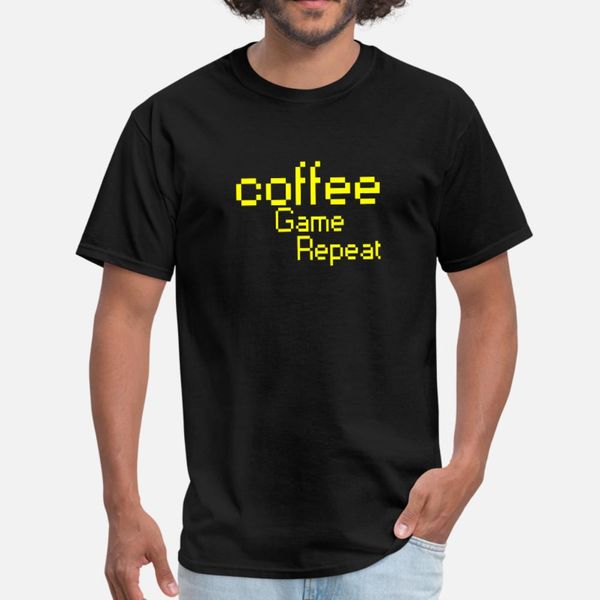 

coffee game repeat gift limited edition t shirt men design 100% cotton euro size s-3xl letter fit new style spring kawaii shirt
