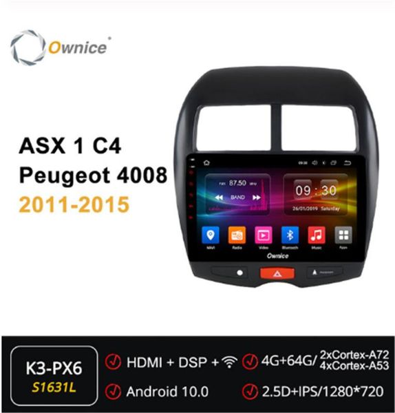 

ownice octa core android 10.0 car radio dvd player gps 4g formitsubishi asx 1 c4 forpeugeot 4008 2011 - 2020 audio navi
