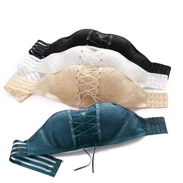 

new brand ladies bra strapless invisible variety of wear-out methods fashion wild brassier underwear summer breathable gathered, White;black