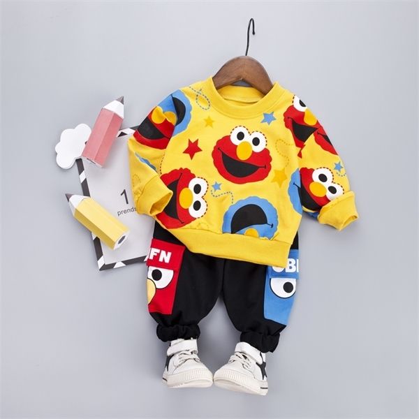 

boys clothes fashion cartoon boy suit set casual kids costume boy clothing set t-shit + black pants children 0927, White
