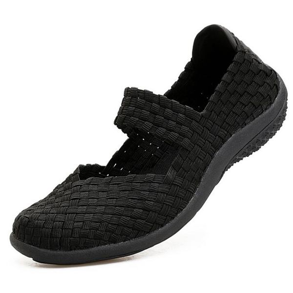 

shoes women new arrival knitted shoes summer ladies breathable women causal sneakers non-slip flat female elasticity, Black