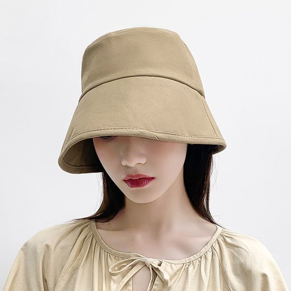 

hat women summer bucket hats solid color fisherman hat for men women japanese design fashion casual sun female, Blue;gray