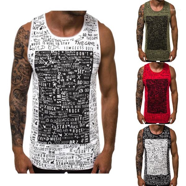 

summer designer tank crew neck sleeveless underwear fashion sports style mens underwear casual letter printed mens, White;black
