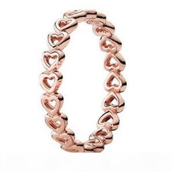 

2017 spring european designer style rose gold plated linked love ring fashion jewelry women charms ring, Golden;silver