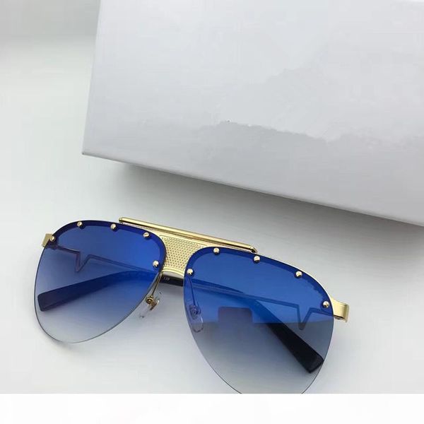 

luxury- new designer sunglasses rimless frame pilot sunglasses men brand designer coating mirrorr lens ve2178 steampunk style summer style, White;black