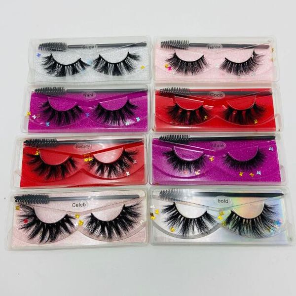 

handmade 3d mink hair fake lashes thick long 20mm false eyelashes extensions eye makeup accessory with lashes brush soft & vivid dhl free
