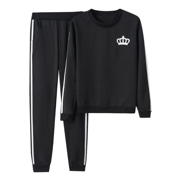 

gym clothing tracksuit women sportwear two piece set 2021 winter casual sportswear suit trousers long sleeve crop + pants#g4, White;black