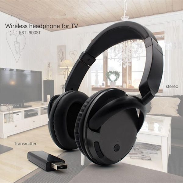 

cgjxsprofessional wireless headset for tv pc computer mp3 tv over -ear headset support fm function with usb transmitter t6190617