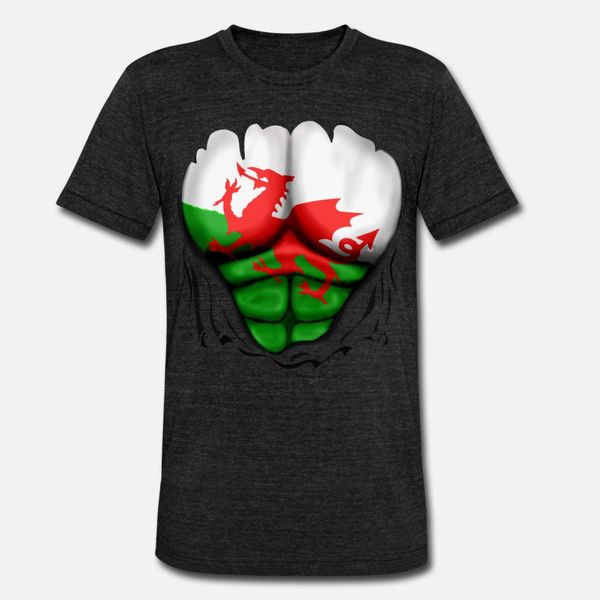 

wales flag ripped muscles six pack chest t shirt men designing cotton round neck basic solid gift new fashion summer leisure shirt