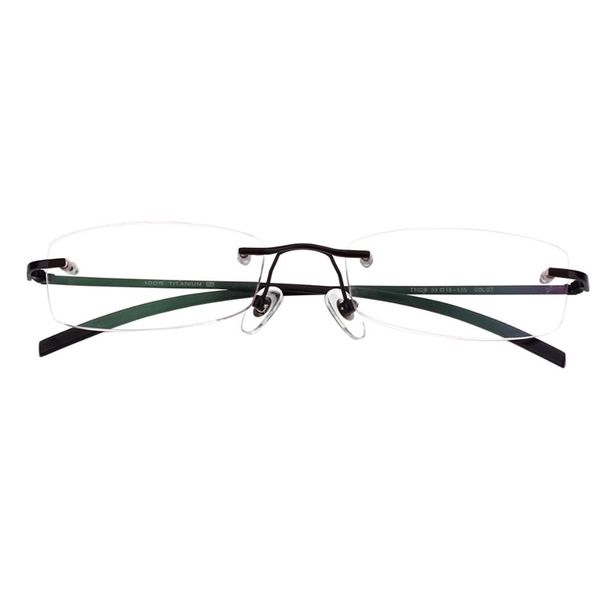 

53mm rimless frame pure titanium classic prescription eyeglasses rx spectacles, Black