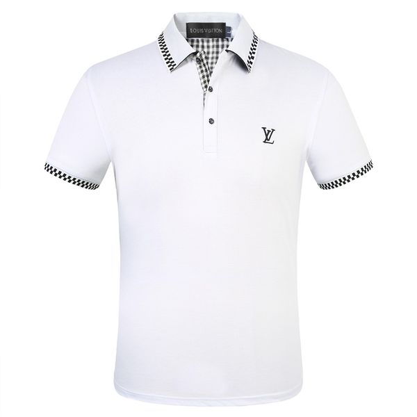 

luxurious men summer polo embroidery mens polo shirts fashion shirt men women high street casual tees size m-xxl, White;black