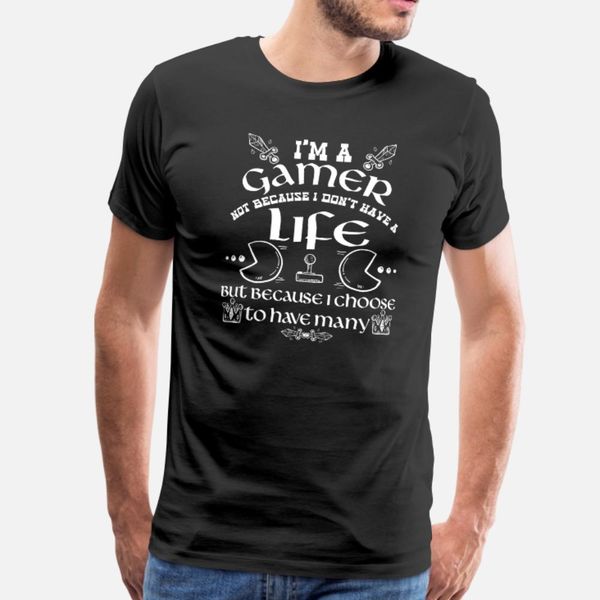

i m a gamer many lives t shirt men designer 100% cotton plus size 3xl homme sunlight basic summer style leisure shirt
