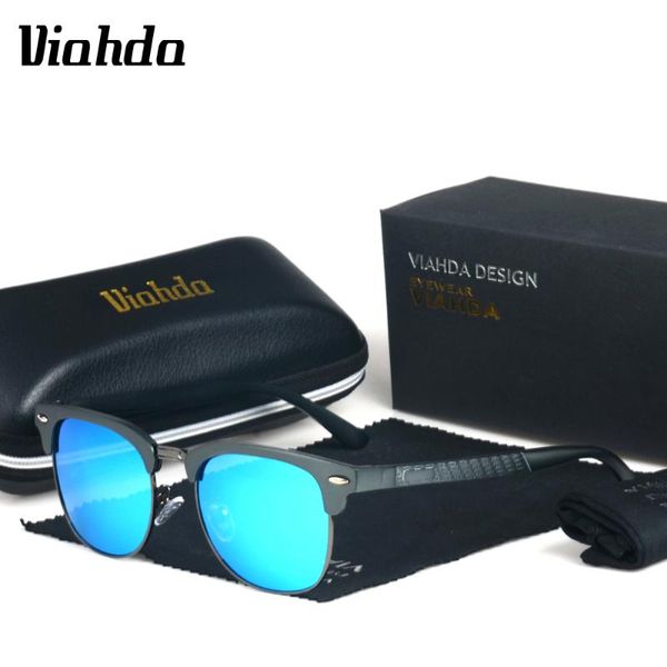 

2020 viahda men classic polarized sunglasses pilot sun glasses uv400 protection, White;black