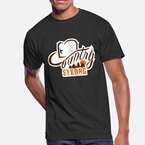 

country strong brown t shirt men designs 100% cotton plus size 3xl homme fitness new style summer style leisure shirt