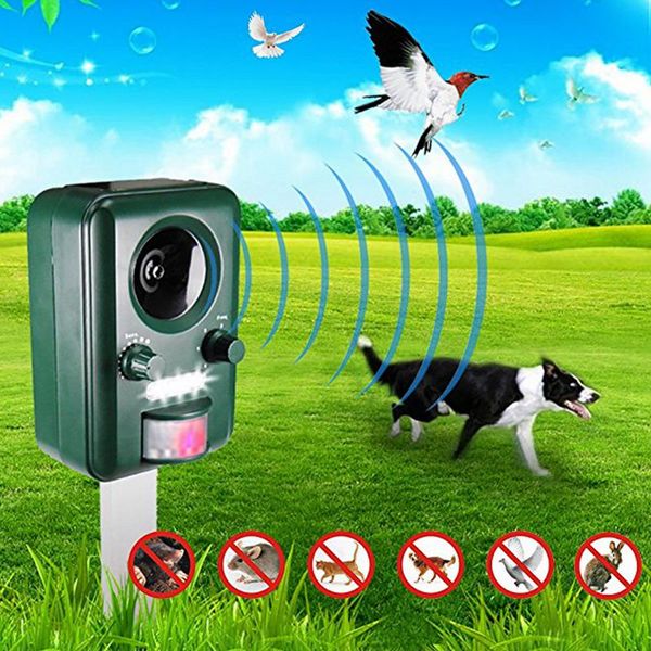 

solar animal repeller ultrasonic outdoor waterproof animals repellent with motion sensor s cats dogs deers squirrels b030