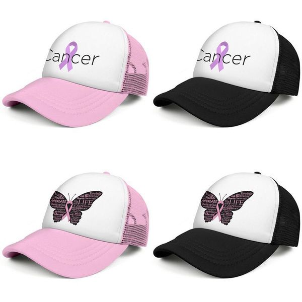 

pink ribbon cancer fashion trucker cap adjustable baseball hat butterfly breast survivor wear for mom cancer save a rack awareness, Blue;gray