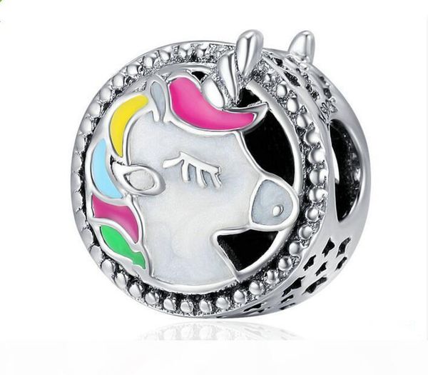 

new unicorn charms s925 sterling silver fits for pandora style bracelet diy charms ing, Bronze;silver