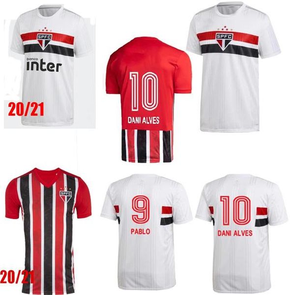 

dani alves pato 20 21 sao paulo jersey home away soccer 2020 2021 hernanes liziero home white away red polo football shirt goleiro, Black;yellow