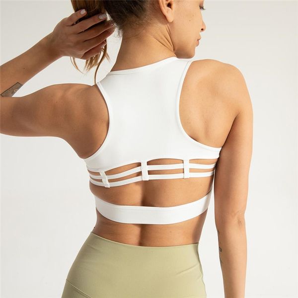 

back striped sports bra shockproof horizontal stripe stitching running underwear vest yoga suit workout gym bra, White;black