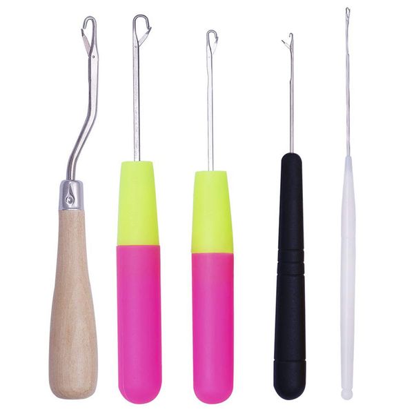 

5pcs carpet making gift diy knitting needle crochet hooks set weaving hair home