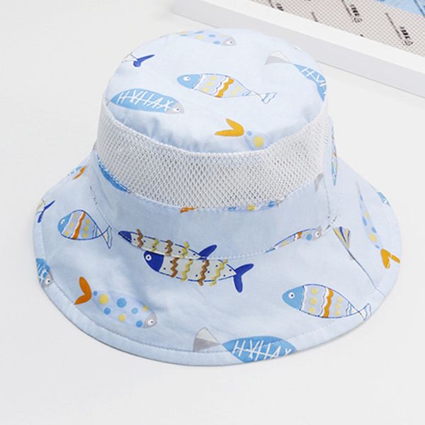 

double-sided cap spring and summer children's mesh caps baby visor fisherman hat boy summer sun hat girl autumn basin cap, Blue;gray
