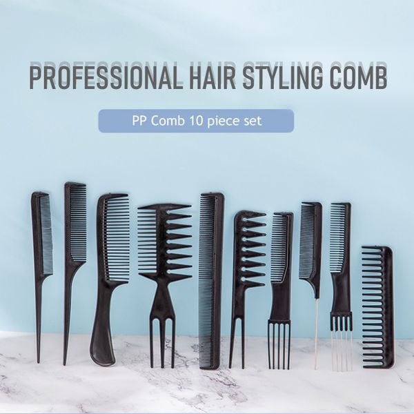 

a set of 10 professional hair styling comb hair salon cutting