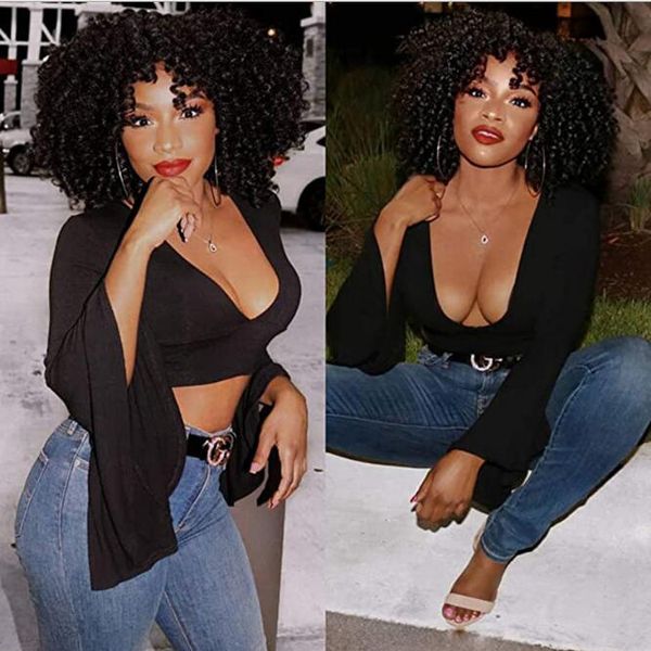 

europe and the united states sell like cakes african fashion lady black curly hair fleeciness explosive chemical fiber, Black;brown