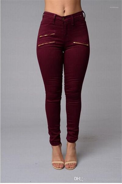 

fashion solid color famale jeans casual womens designer hole jeans long pants silm fit, Blue