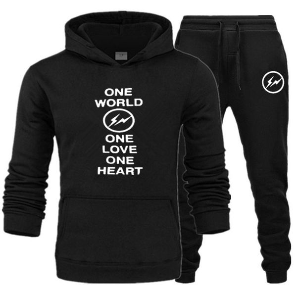 

новый бренд моды толстовки tracksuit печатает термический мужчины спорт комплекты руна толстого балахона + брюки спортивных костюмов jogger, Black;blue