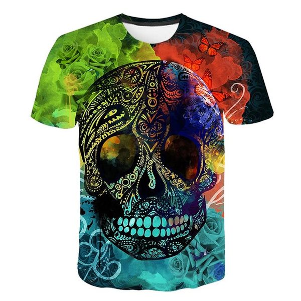 

summer horror skull punk rock t selling 3d print shirts kawaii funny plus size men clothing