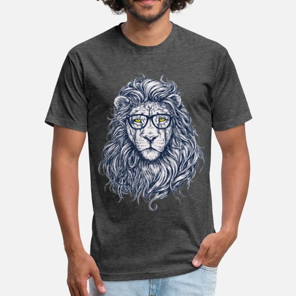

lion t shirt men character 100% cotton round neck unique crazy comical spring slim shirt