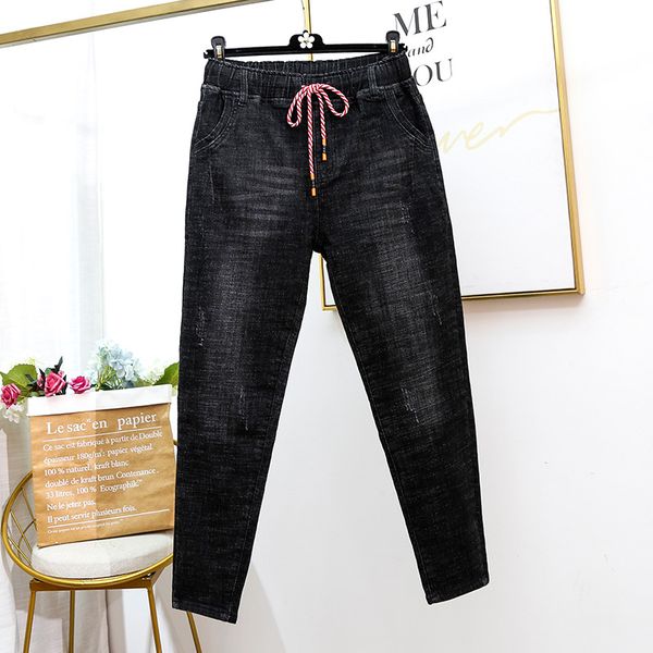 

large size women denim wide leg jeans pants spring autumn casual boyfriend jeans for women streetwear high waist mom k1004, Blue