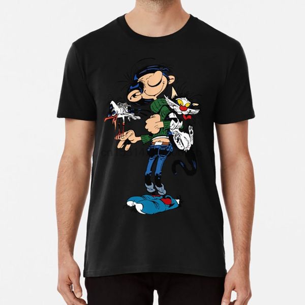 

gomer goof t shirt gaston gaston lagaffe guust flater katje cat meeuwtje lachmeeuw seagull laughing gull comic