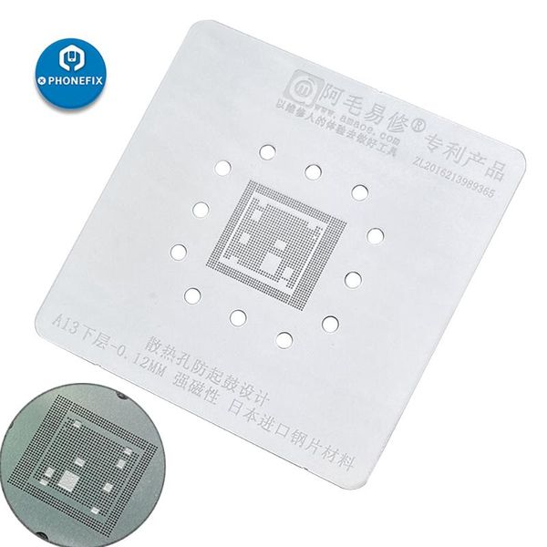 

amaoe bga reballing stencil middle layed stencil for 11pro max repair a13 cpu bga for repair tin planting net