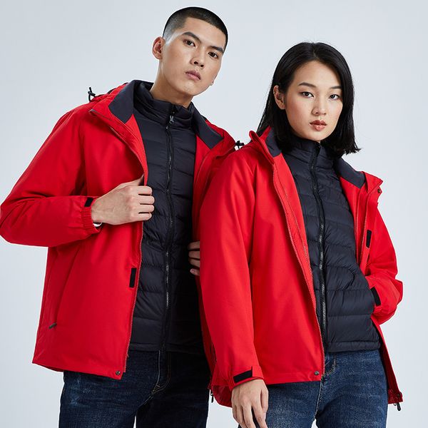 

20 winter new style 600 punta three-in-one down feather men's assault jacket waterproof warm hu wai fu female quality group buyi, Blue;black