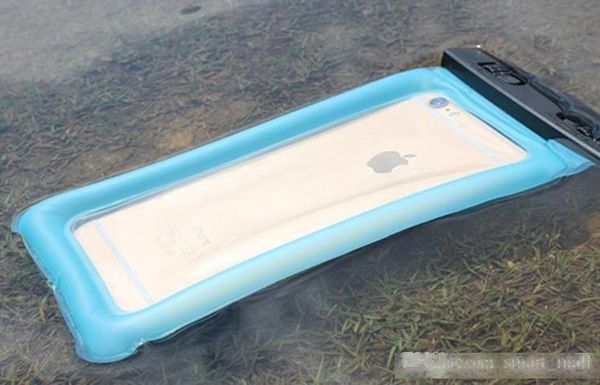 

float airbag design ipx8 waterproof dry pouch case transparent universal waterproof mobile phone cover bag for iphone x 8 8plus llfa