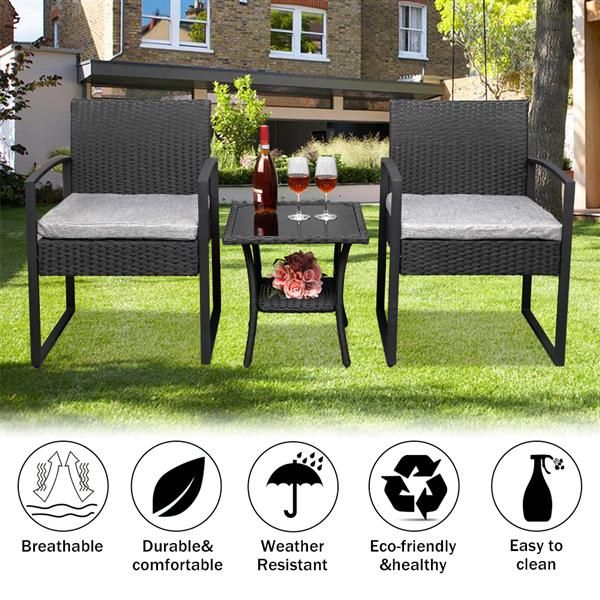 

открытый балкон терраса 3-х частей rattan mini leisure set