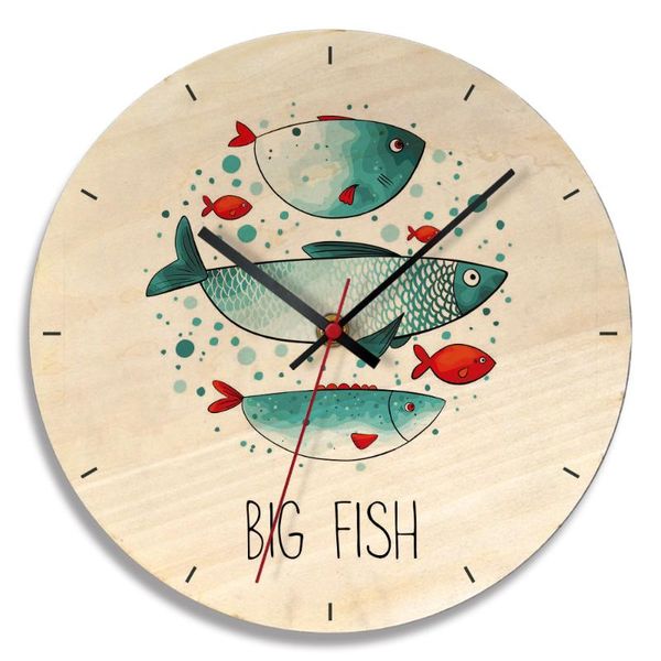 

creative wall clock wooden round clocks home living room bedroom decoration