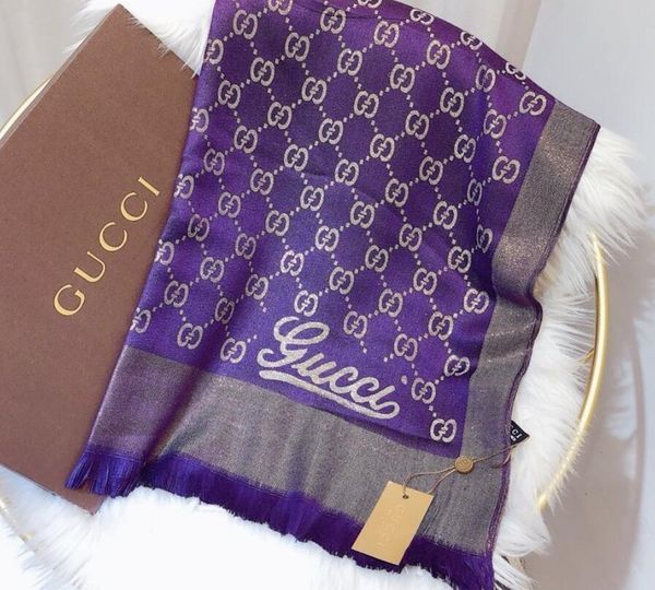 

2020 new luxury scarf brand famous designer letter pattern lady gift scarf 100% silk long scarf size 180x70cm, Blue;gray