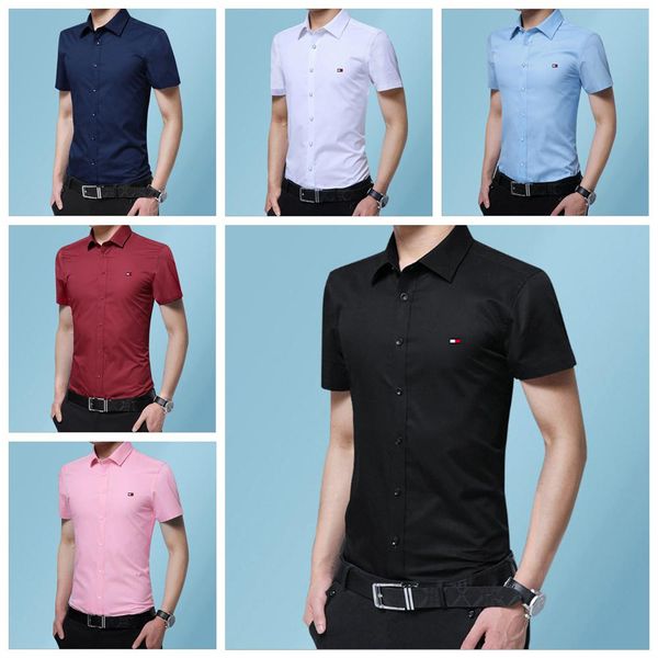

luxury mens designer short sleeve shirts firmate business dress shirts fashion casual brand shirt print slim shirt l and v guc ds01, White;black