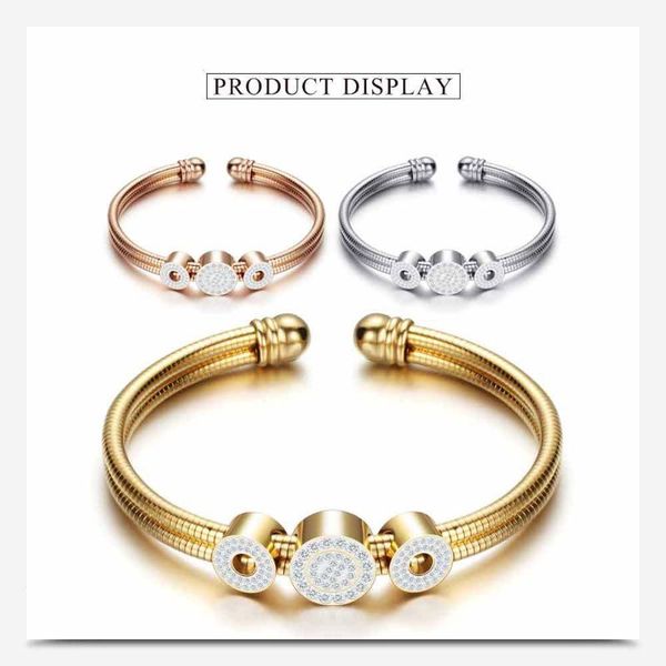 

luxury rose gold stainless steel bracelet bracelet women's crystal from swarovskis charm famous jewelry, Black