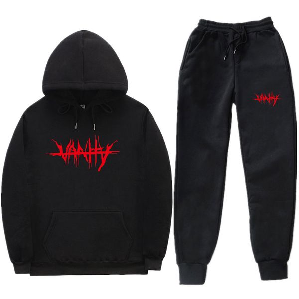 

casual tracksuit men 2 pieces sets hooded sweatshirts spring men's clothes pullover hoodies pants suit, Gray