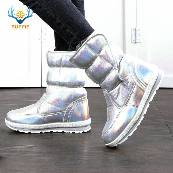 

2020 winter fashion women boots mixed natural wool female warm boots waterproof thick fur full size silver snow jsh-m903, Black