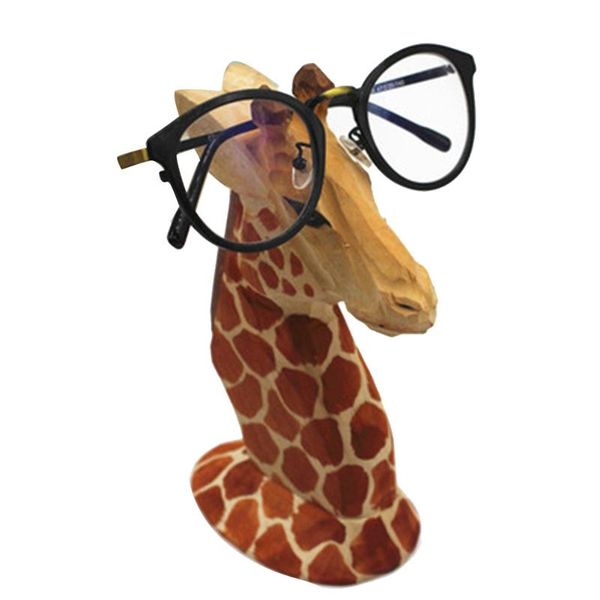 

carved decorative display stand sunglasses office animal figurine organizer deskeyeglasses holder wooden necklace cartoon, Black