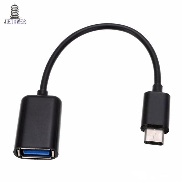 

300pcs/lot 16.5cm mini white/black type-c cable adapter usb 3.1 type-c male to usb 2.0 a female otg data cable cord adapter