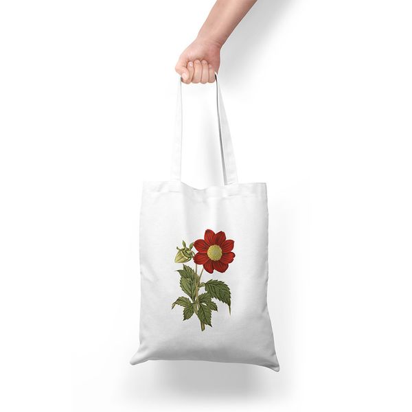 

canvas cloth shoulder bag flower print women shopping bag environmental storage handbag reusable foldable eco tote grocery