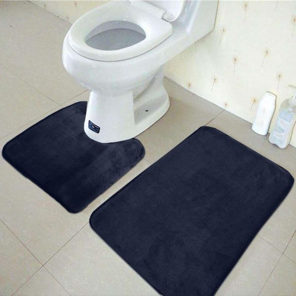 

bath mats 3pcs/set coral velvet memory cotton mat home bathroom absorbent non-slip toliet rug washable floor carpet pad