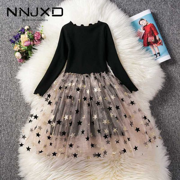 

3-8 years long sleeves girls casual clothes star pattern kids dresses for girls party children clothing for autumn winter wear, Red;yellow